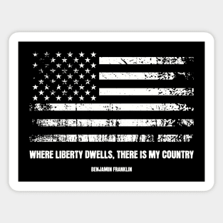 American flag, Benjamin Franklin Sticker